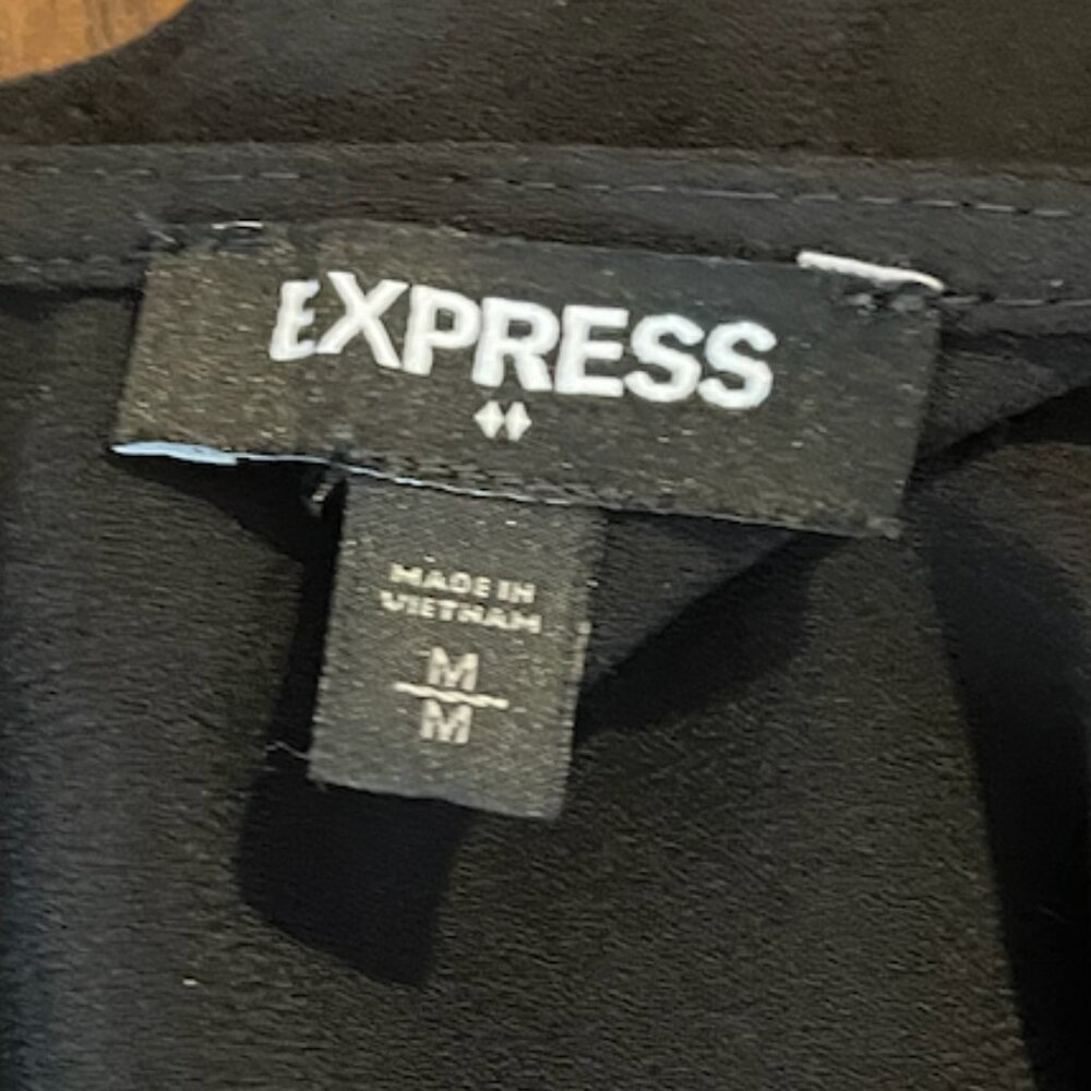 Express Black Peplum Blouse With Flutter Sleeves - image 3